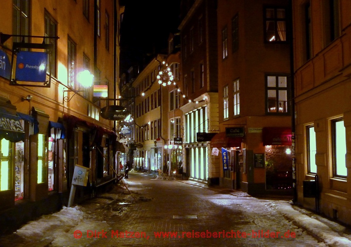 Stockholm, Altstadt nachts