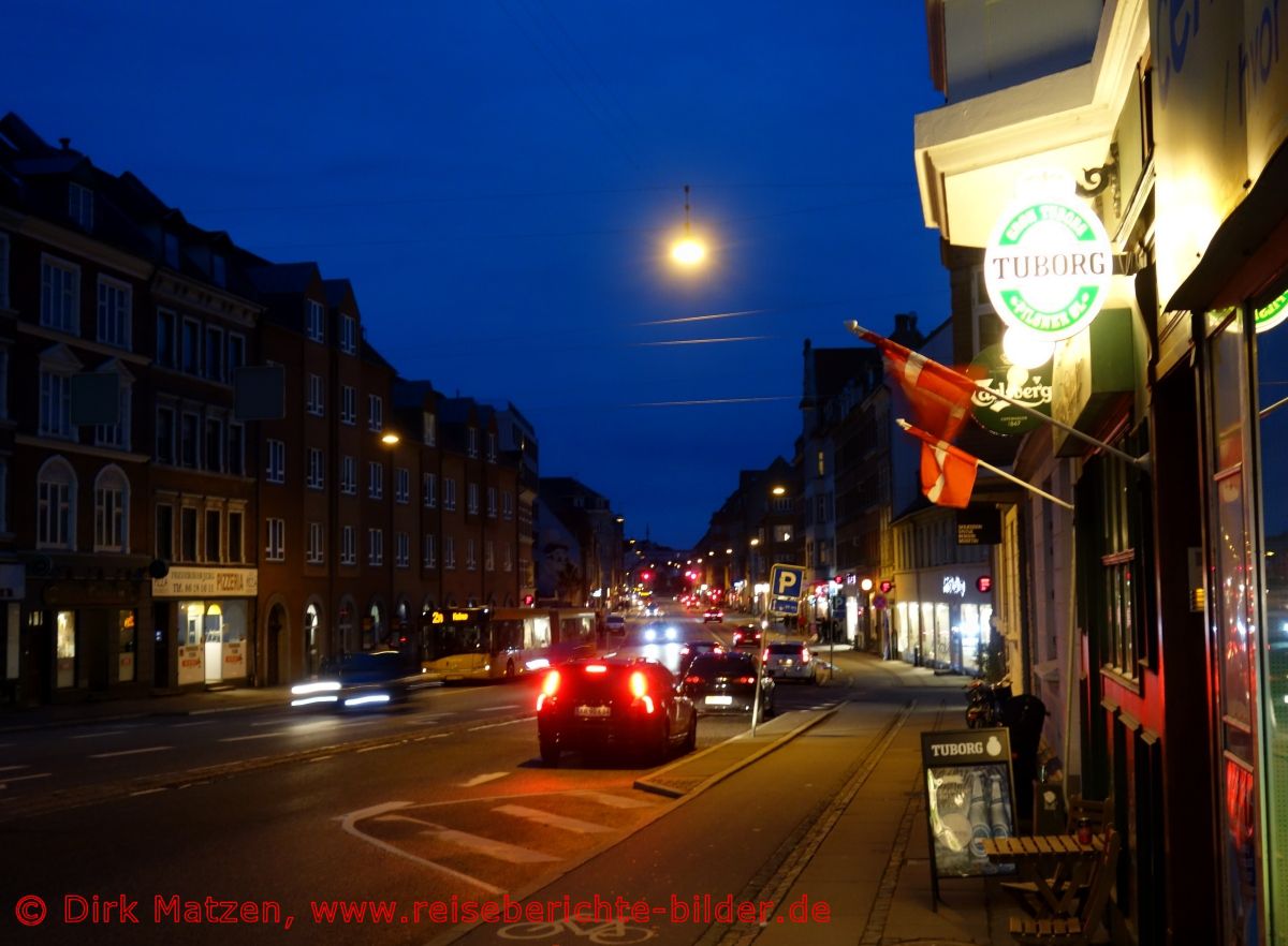 Aarhus, Frederiksbjerg Frederiks-Alle nachts