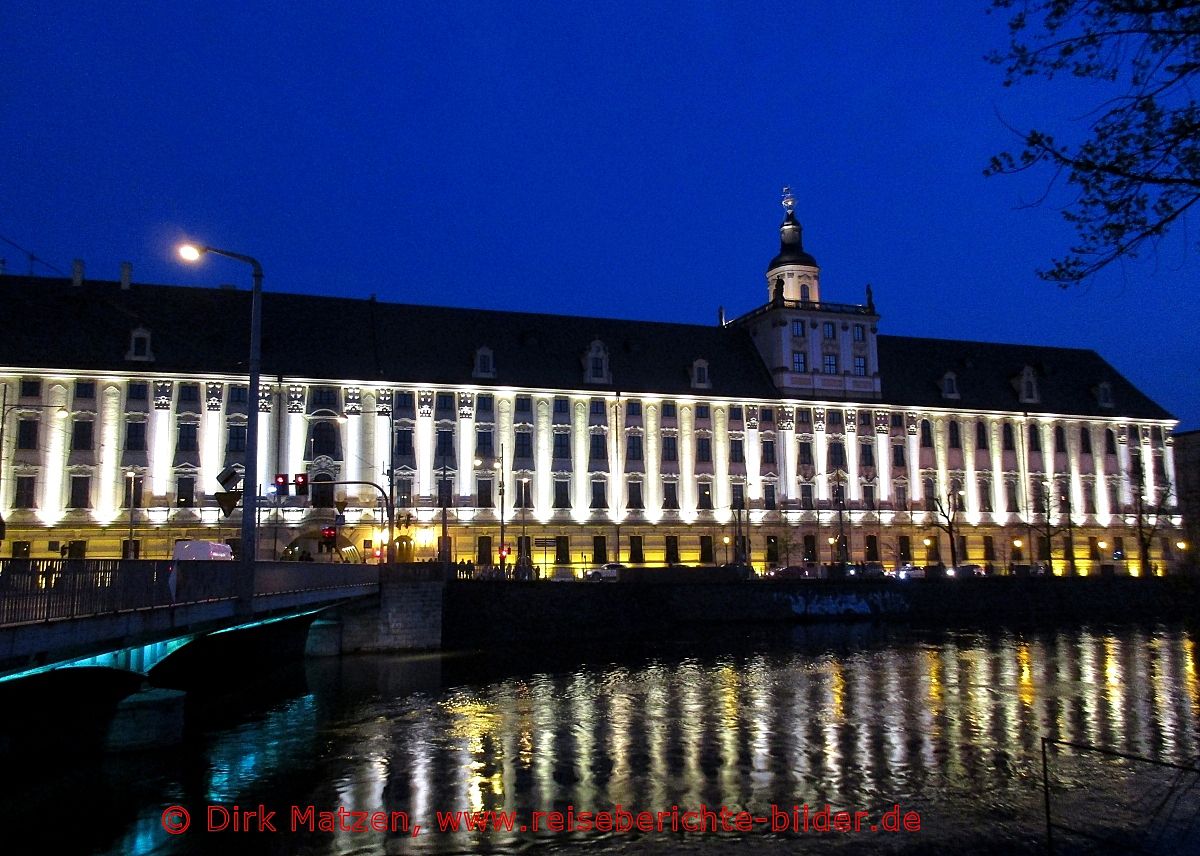 Breslau, Universität abends