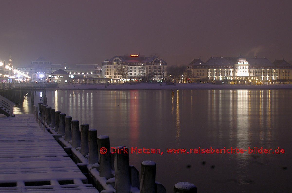 Sopot (Zoppot), Blick von der Mole nachts