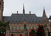 Den Haag, geranien-vor-friedenspalast