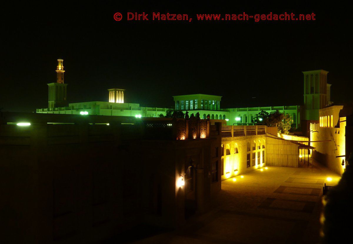 Bur Dubai, Heritage Village bei Nacht