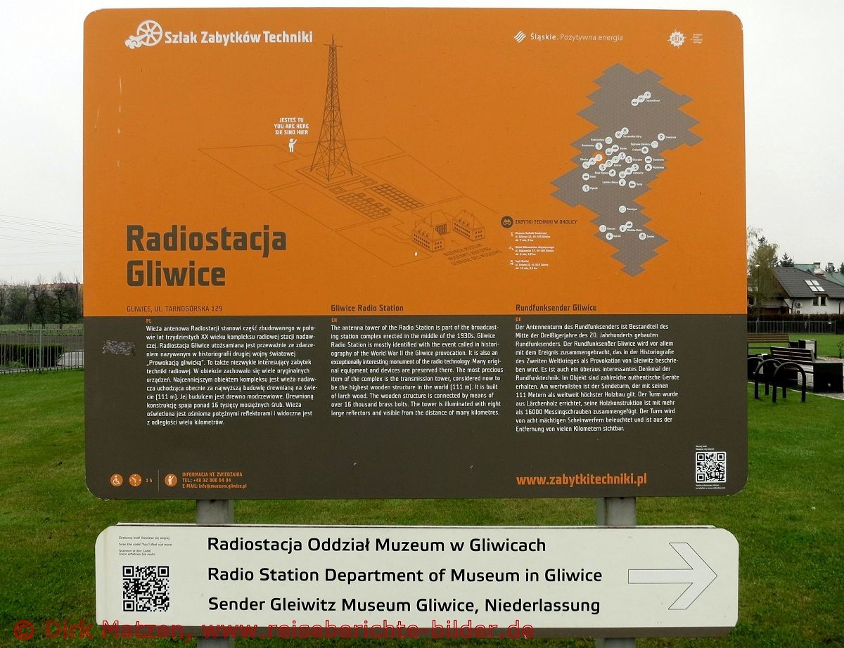 Gleiwitz, Radiostacja Gliwice, Infotafel