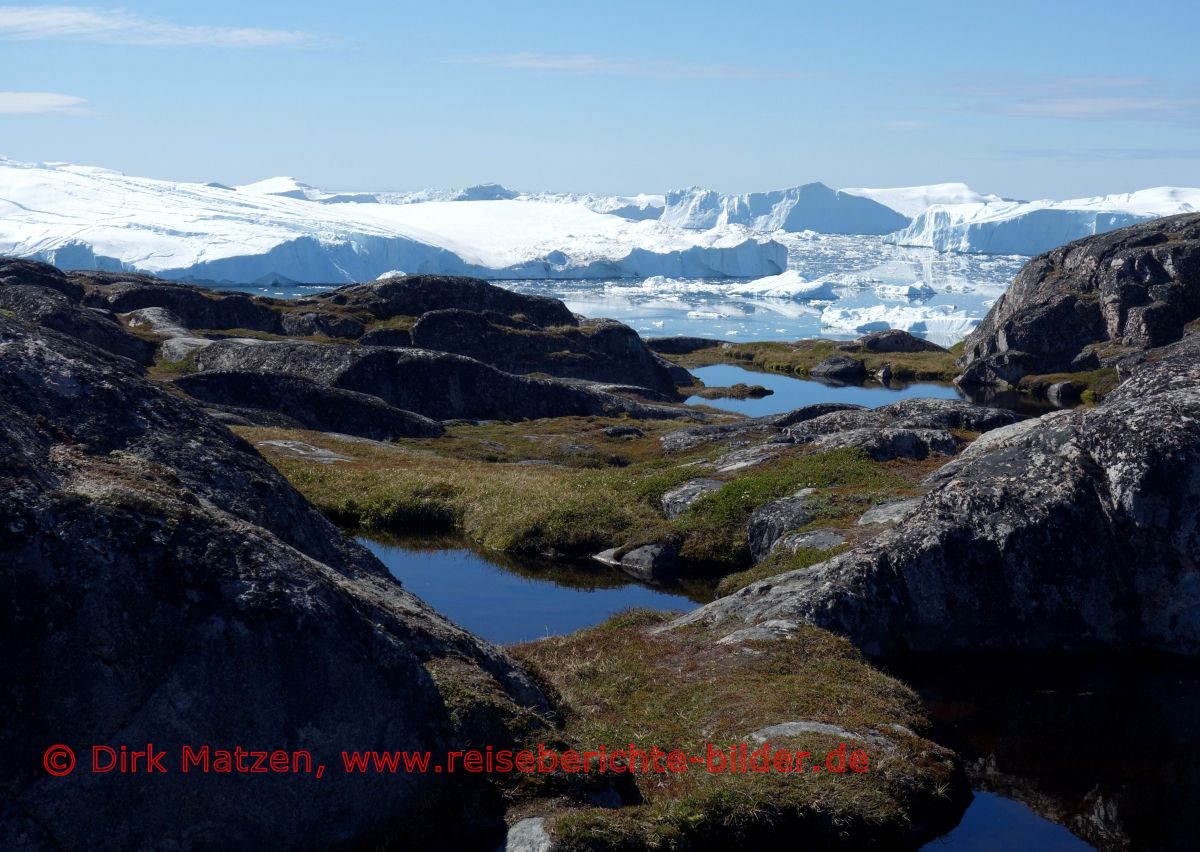 Ilulissat, Blick zu den Eisbergen