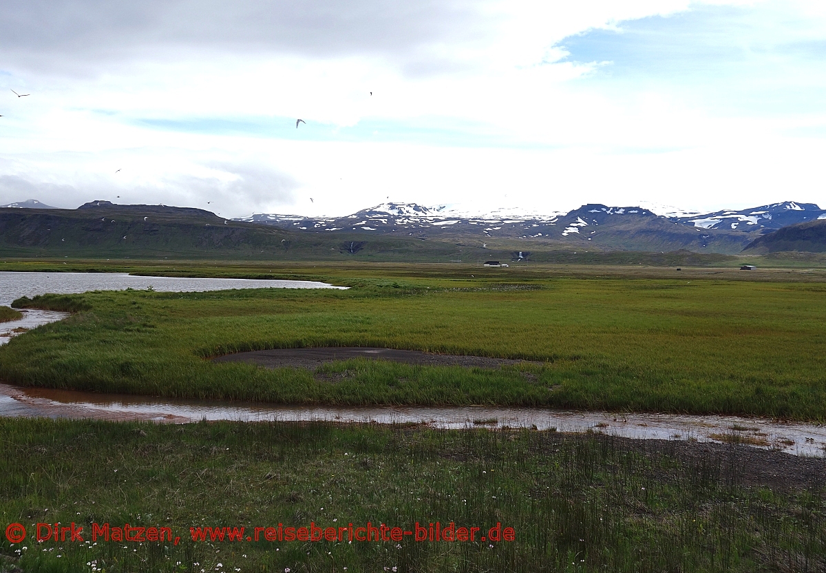Island, Blick von Rif zum Snaefellsjkull