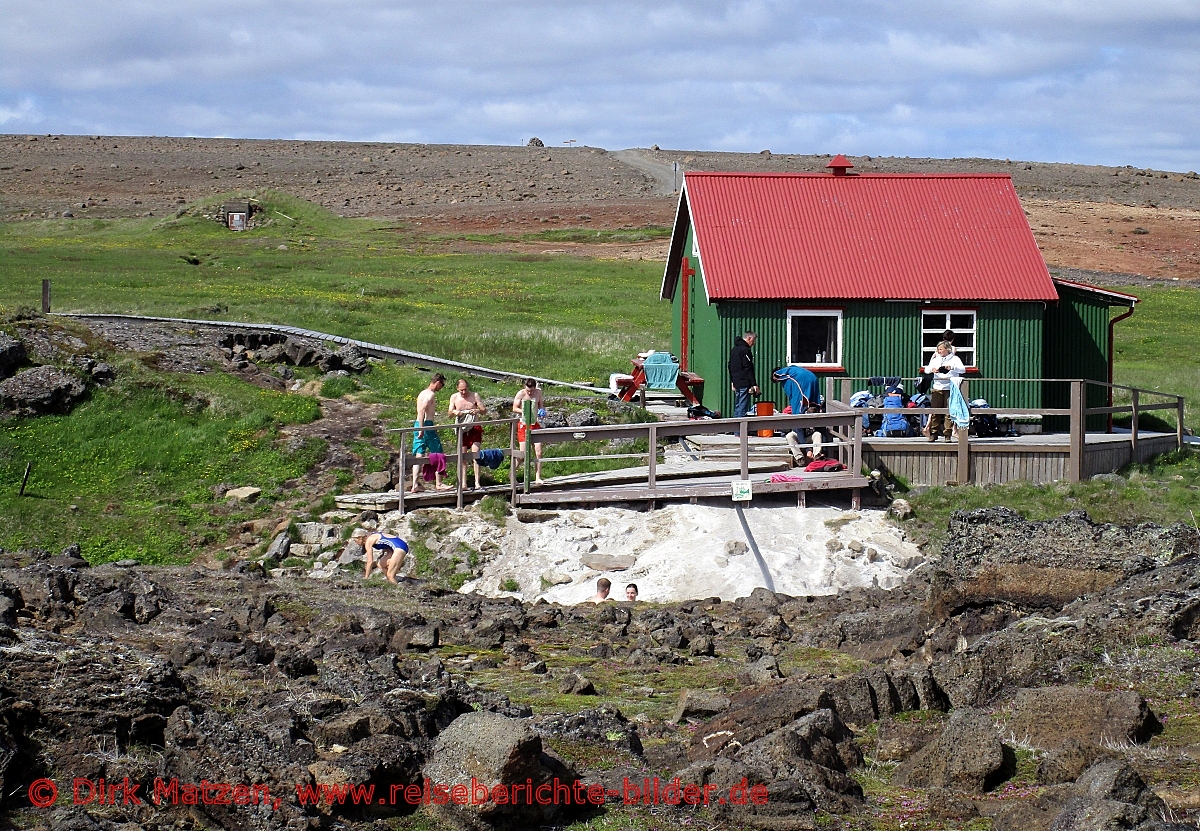 Island, Thermalgebiet Hveravellir, öffentliche Badestelle