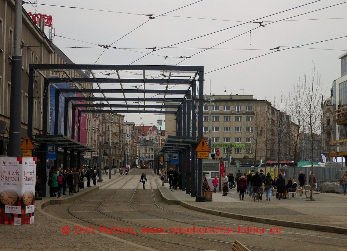 Kattowitz, Strassenbahnhaltestelle Rynek