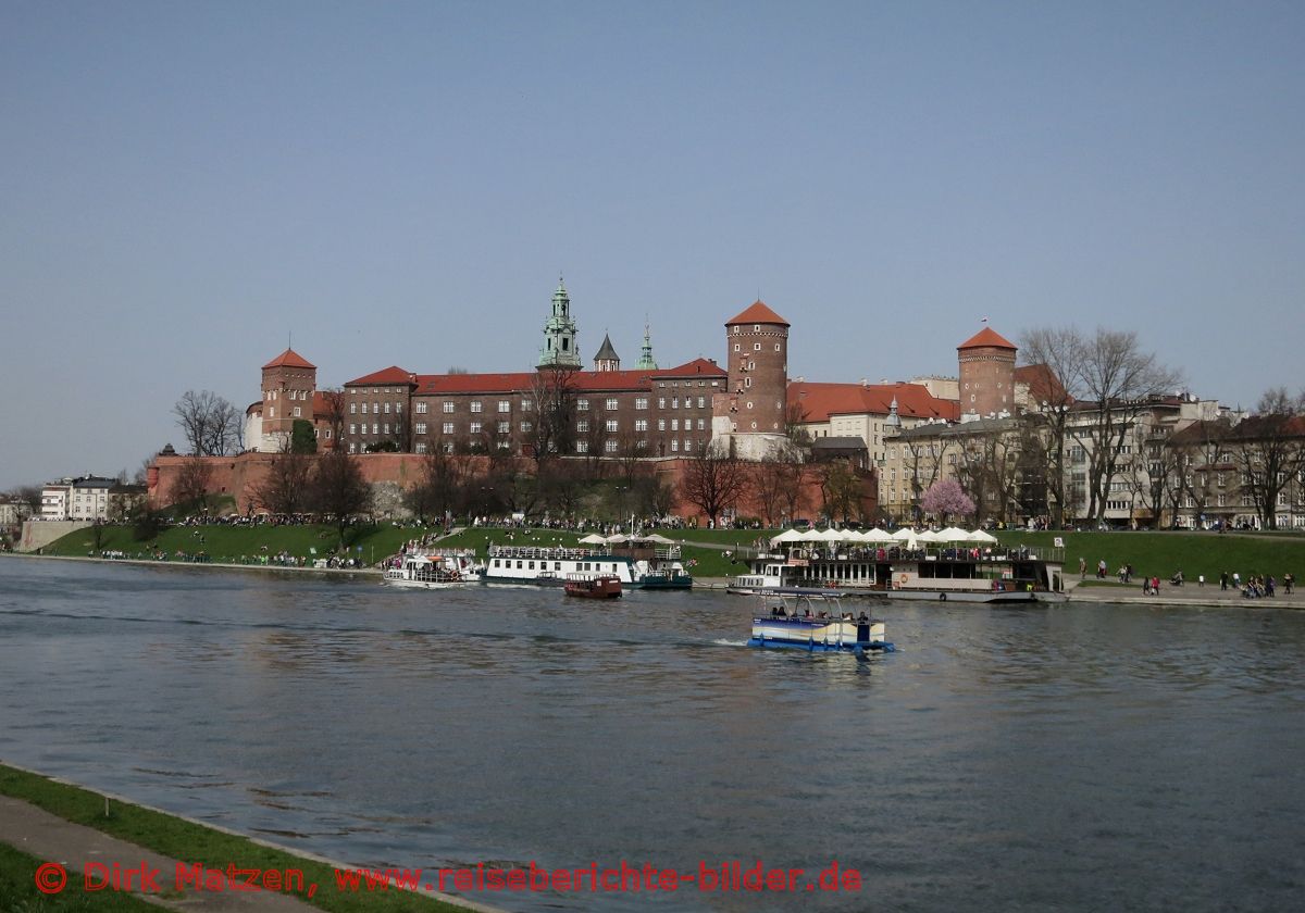 Krakau, Blick ber die Weichsel zum Wawel