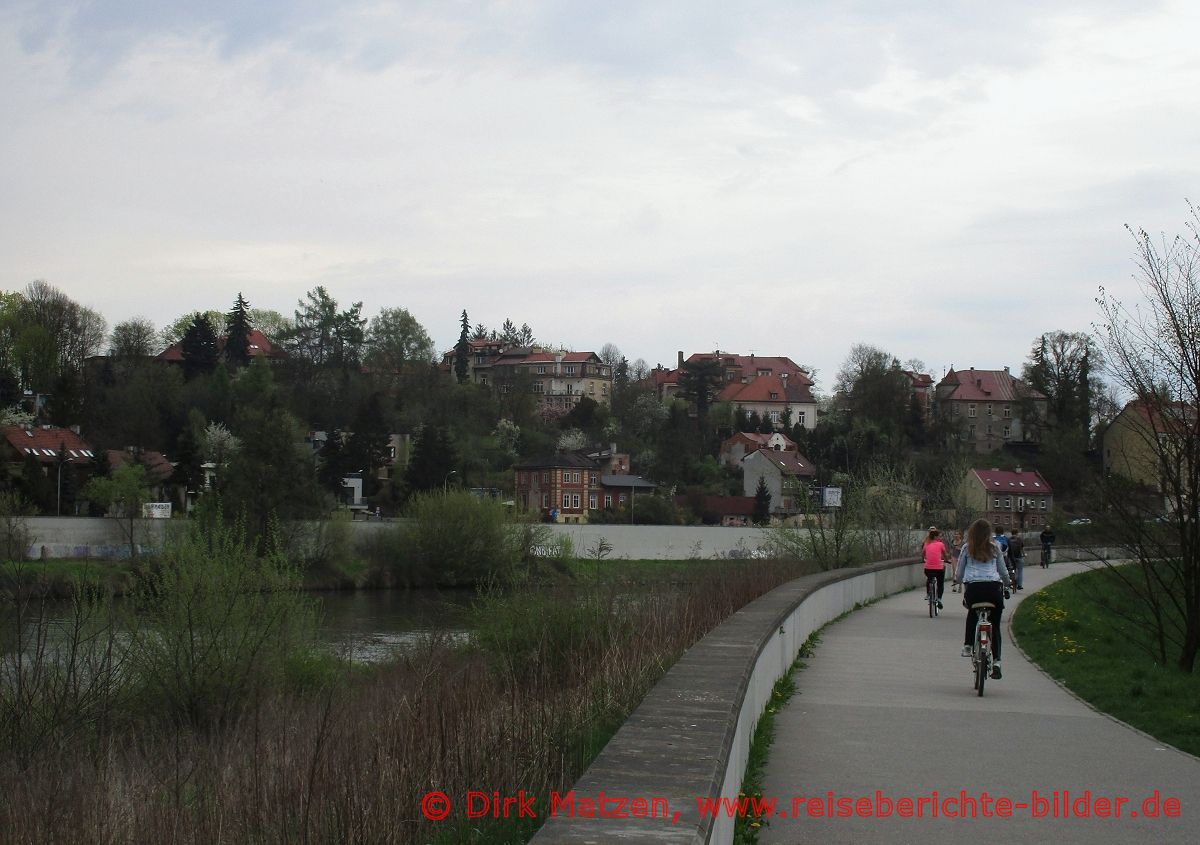 Krakau, Radfahrer an der Weichsel