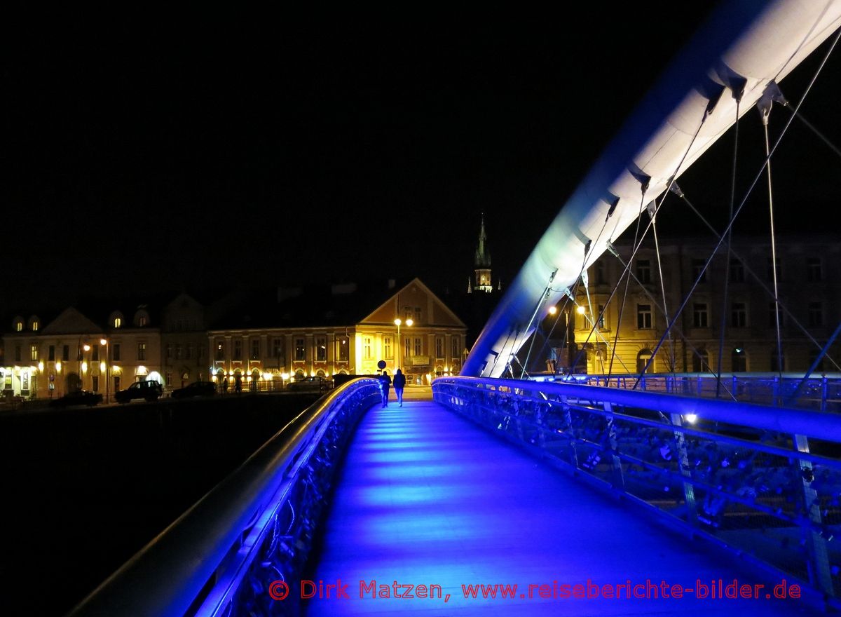 Krakau, Blick von der Brcke nach Podgrze nachts