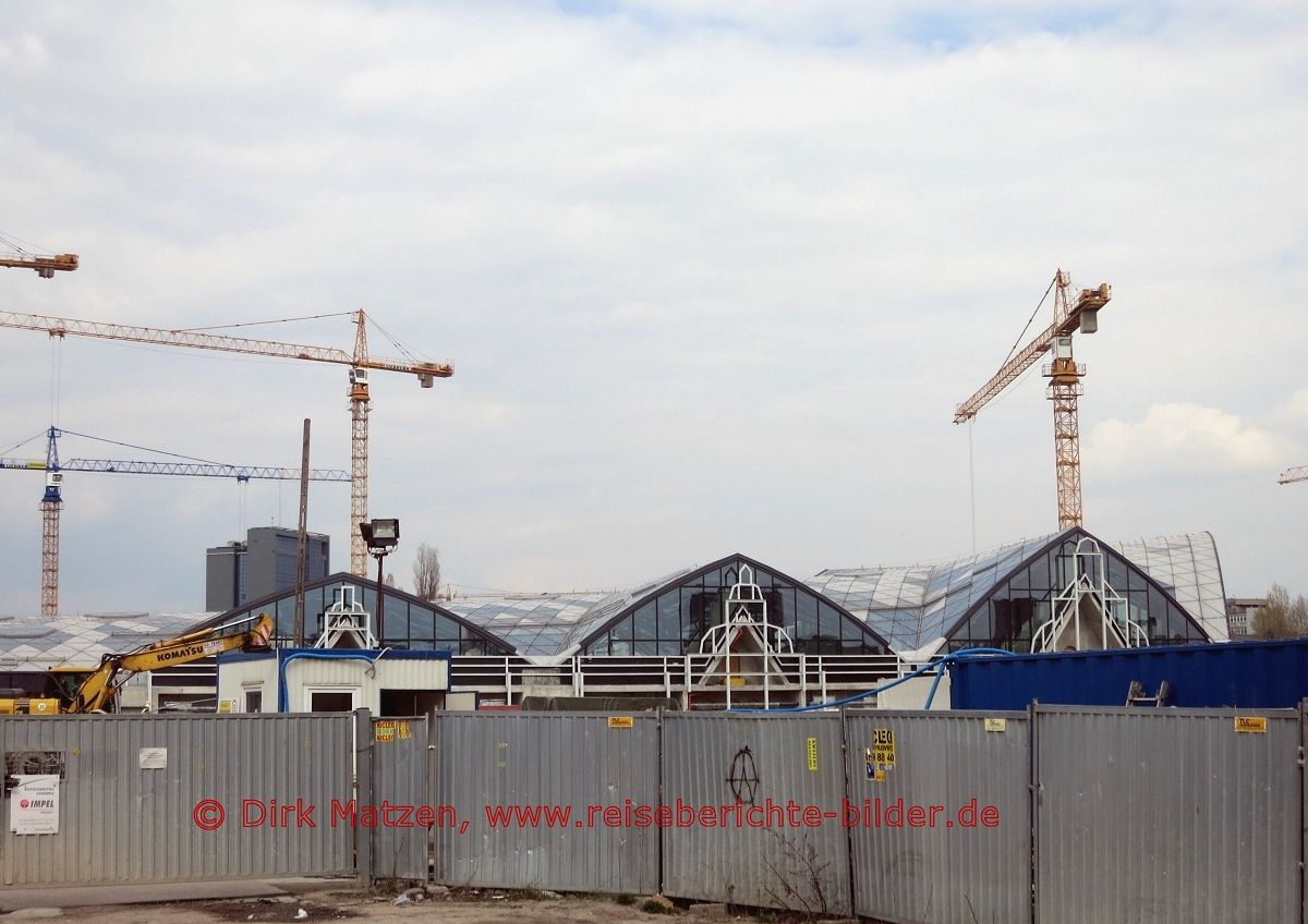 Lodz, Baustelle neuer Bahnhof Fabryczna