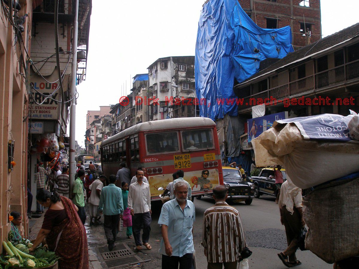 Mumbai, Straße im Basarviertel