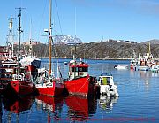 Nuuk, fischereihafen-abends