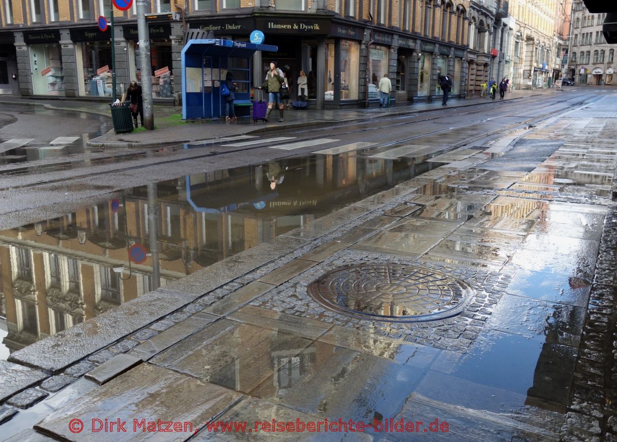 Oslo, Zentrum nach Regen