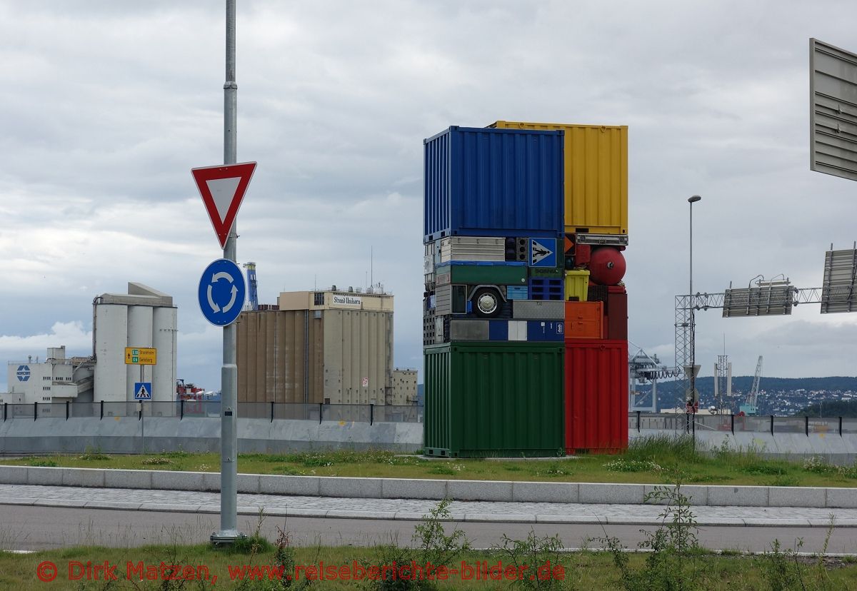 Oslo, Container-Kunst am Südhafen