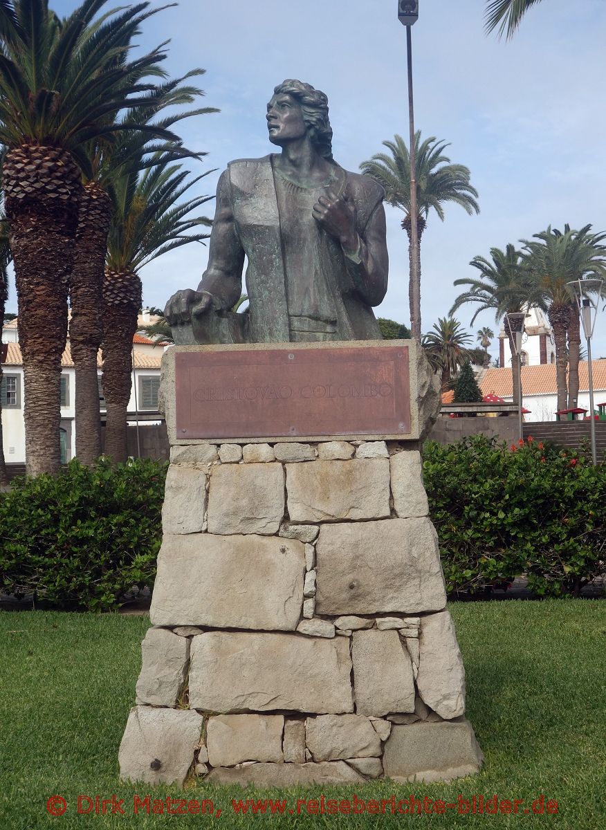 Porto Santo, Vila Baleira, Statue Christoph Kolumbus