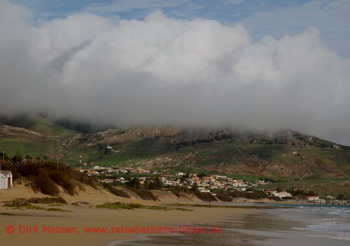Porto Santo, Strand und Wolken über Vila Baleira
