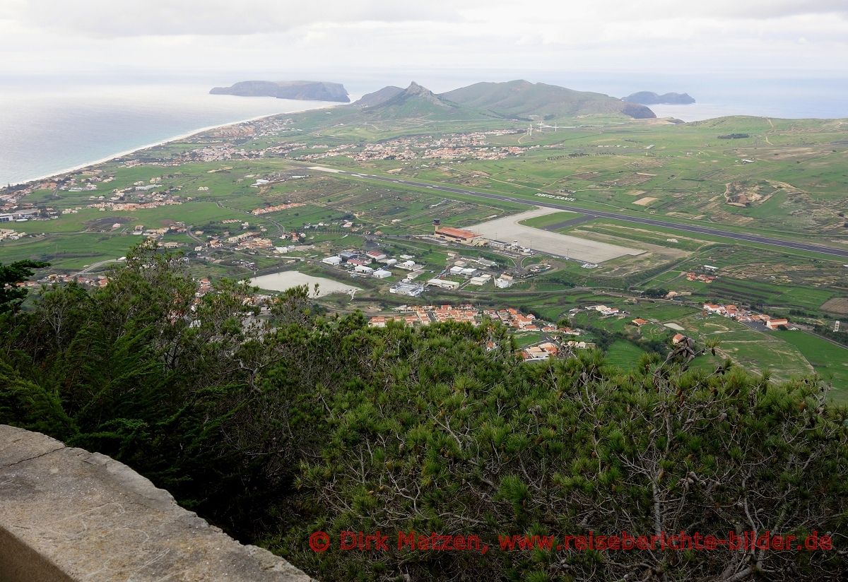 Porto Santo, Blick vom Pico Castelo über den Westteil der Insel
