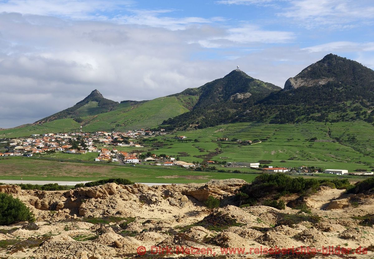 Porto Santo, Blick zu drei Bergen