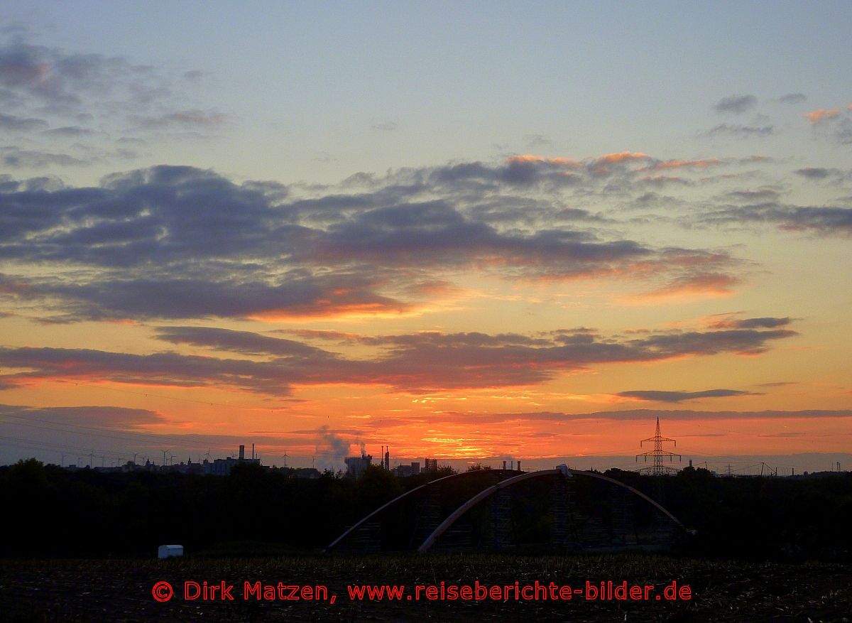 Europa-Radweg R1, Sonnenuntergang Bernburg (Saale)