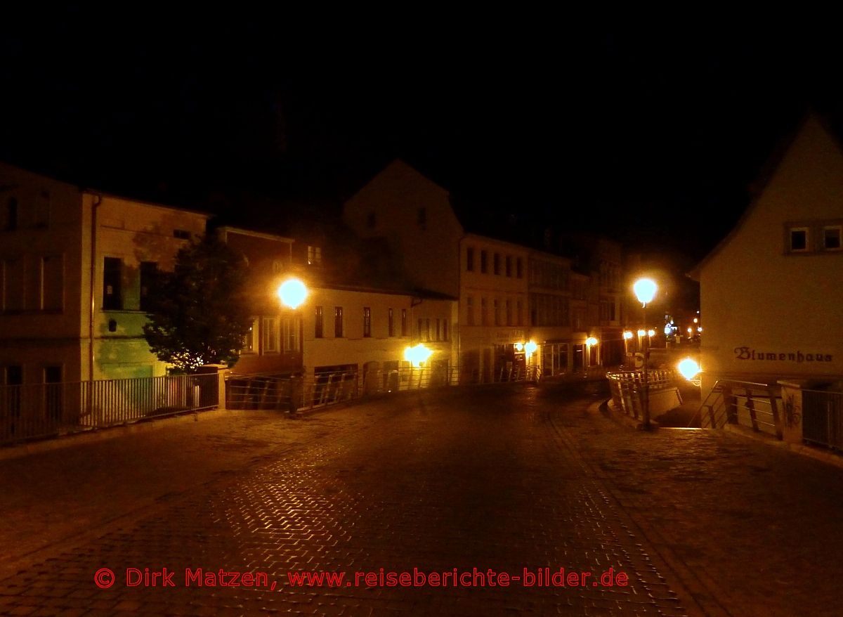 Europa-Radweg R1, Bernburg Zentrum, nachts