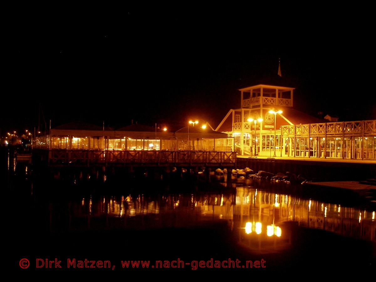 Grenzroute, Flensburger Hafenspitze nachts