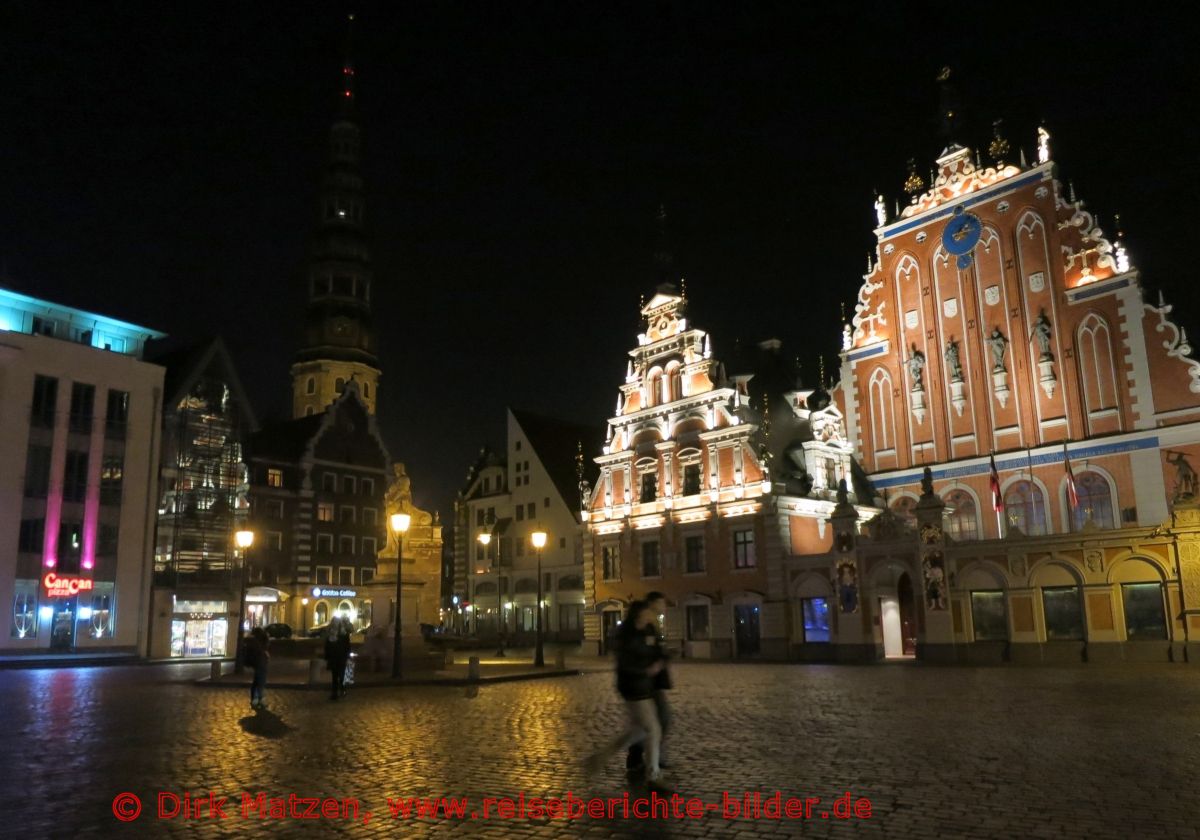 Riga, Rathausplatz nachts