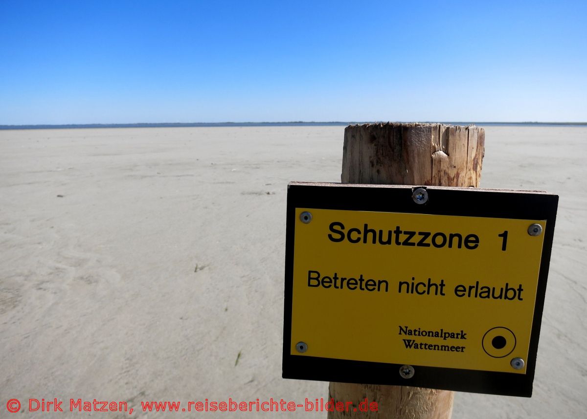 St. Peter-Ording, Warnschild Schutzzone 1