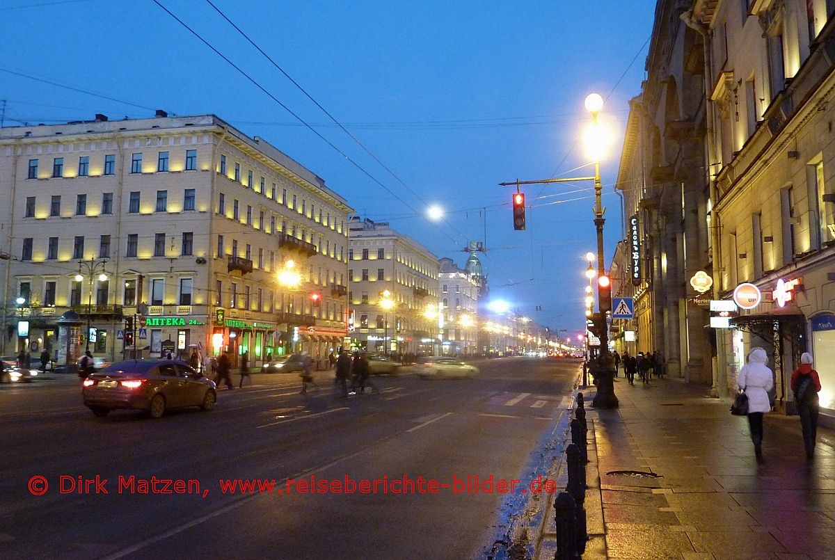 Sankt Petersburg, Newski Prospekt abends
