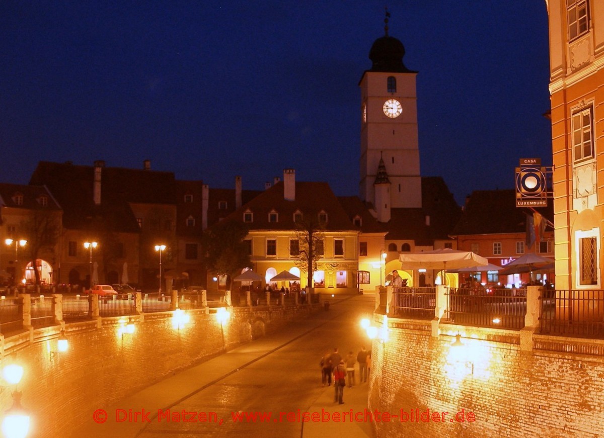 Sibiu, Piata Mica nachts