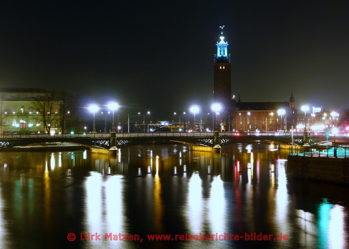 Stockholm, Stadshuset nachts