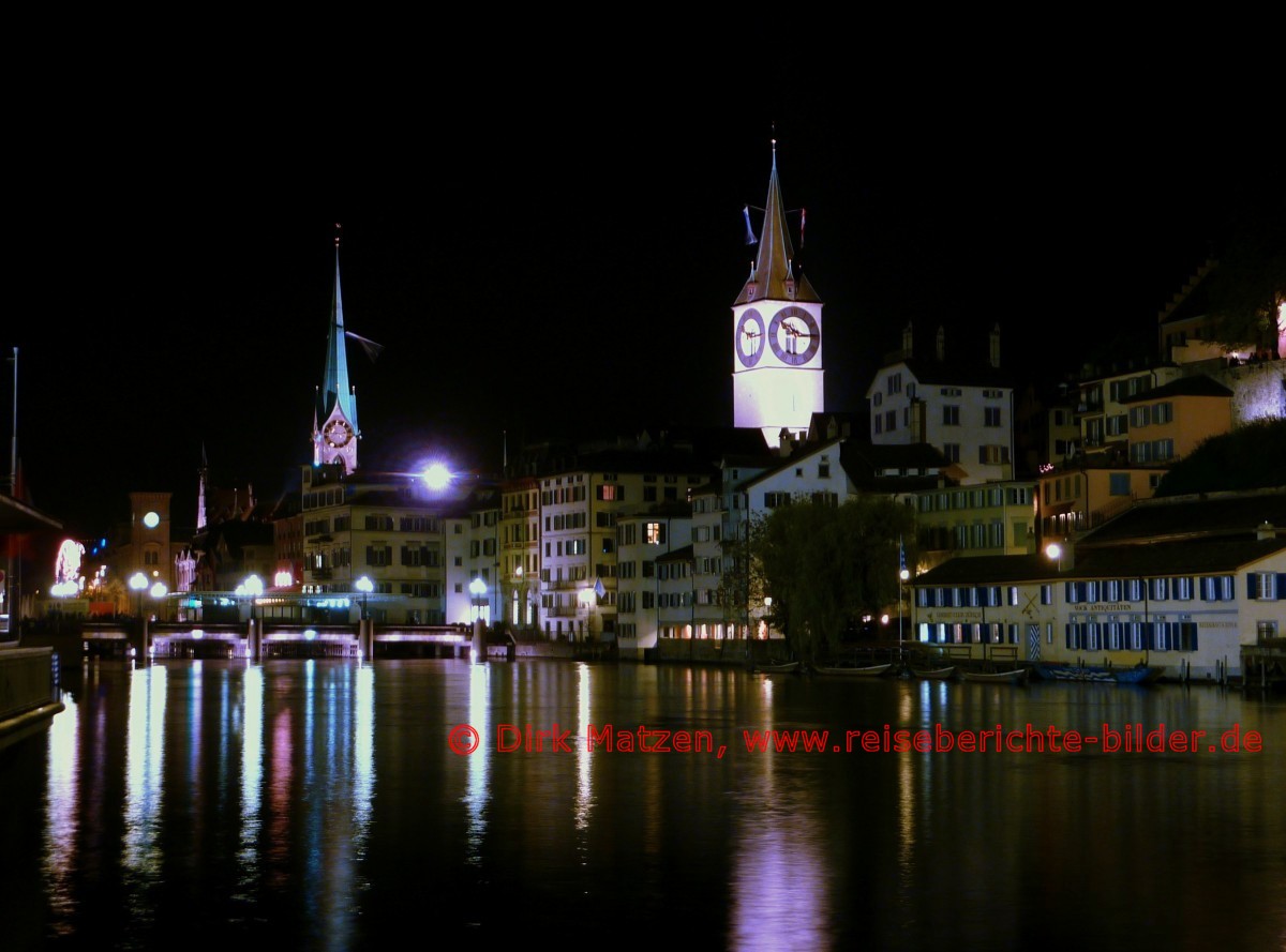 Zrich, Kirchen nachts