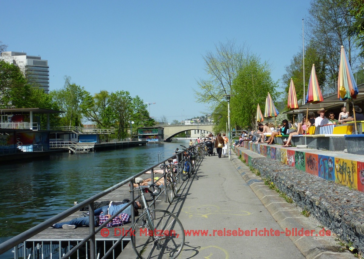 Zrich, Kloster-Fahr-Weg an der Limmat